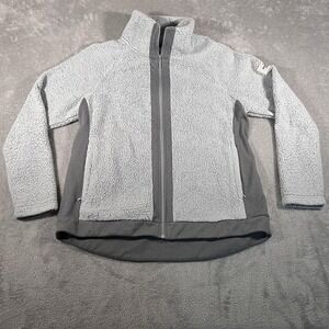The North Face Jacket Womens XL Gray Sherpa Fleece Full Zip Stand Collar TNF‎